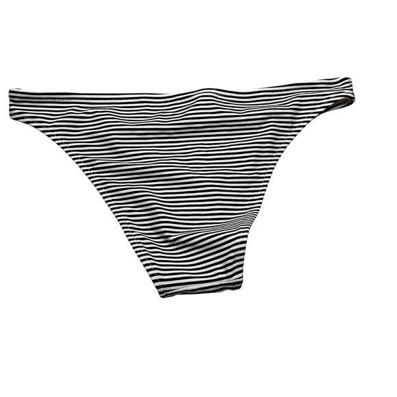NWT Aerie Striped Cheeky Bikini Bottom Black White Low Rise Swim S - Picture 4 of 6